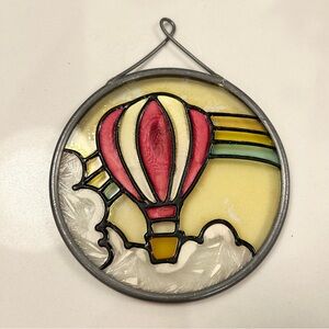 Vintage Stained Glass Hot Air Balloon Suncatcher